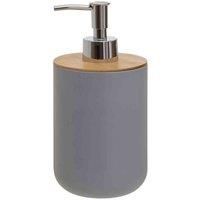 Premier Housewares Grey Lotion Dispenser/ Made From Durable Eco Friendly Bamboo Fibre/ Suitable For Everyday Use/ Manual Soap Dispenser/ Cool Grey Hand Soap Dispenser/ Dimensions are W9 x D9 x H18cm