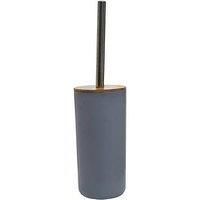 Canyon Grey Toilet Brush & Holder Sleek Bamboo Toilet Bathroom Cleaner Tool Set