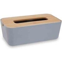 Grey Bamboo Tissue Box Cover - Nordic Minimalist Style - Eco-Friendly