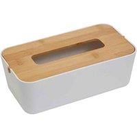 White Bamboo Tissue Box Cover - Minimalist Nordic Style - Eco-Friendly