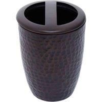 Interiors By Ph Hammered Aluminium Toothbrush Holder - Dark Bronze