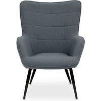 Interiors By PH Velvet Chair Grey Black Legs