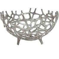 Interiors By PH Large Coral Effect Bowl Silver Aluminium