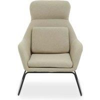 Interiors By PH Natural Velvet Chair With Black Legs
