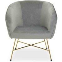 Premier Housewares Grey Chair with Metal Frame Upholstery, Birchwood Frame, Dense Foam Padding, Stylish Accent Piece, Durable and Sturdy W72 x D69 x H78cm