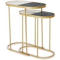 Interiors By PH Nest Of 2 Tables MarbleBrass Finish