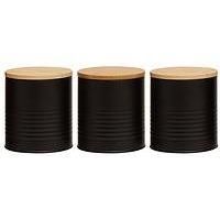 Interiors By PH Set Of Three Black Canisters