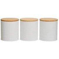 Interiors By PH Set Of Three White Canisters