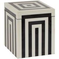 Interiors By Ph Small Square Black Stripe Trinket Box