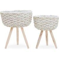 Interiors by PH Lentigo Set Of Two White Planters