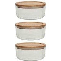 Interiors By Ph Set Of 3 Glass Food Containers With Bamboo Lids
