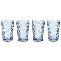 Interiors By Ph Set Of Four Blue Highball Glasses