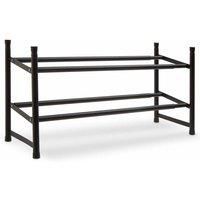 Interiors By Ph Shoe Rack 2 Tier Matte Black, black