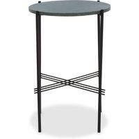 Orsina Green Marble Side Table, End Table with Black Crisscross Base, Powder Coated Frame Side Table, Bedside Table