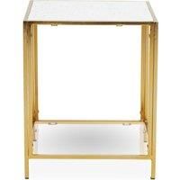 Orsina Glass & Gold Frame Side Table, Modern Side Table with Terrazzo Effect, Sleek & Contemporary Side Table