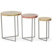 Interiors By Ph Set Of 3 Tables Matt Gold/Grey