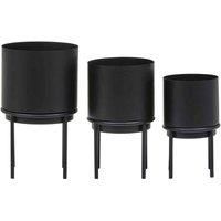 Interiors By Ph Avento Set Of Three Black Finish Planters