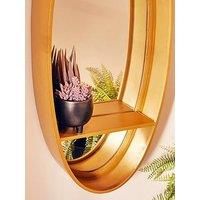 Interiors By Premier Avento Gold Oval Wall Mirror