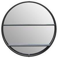 Interiors By Premier Avento Black Shelved Wall Mirror