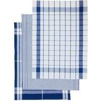 Premier Housewares Tea Towels / Kitchen Towels / Tea Towels for Kitchen / Blue and White Tea Towels - Set of 3