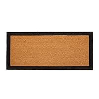 Premier Housewares Black Border Doormat, Renewable Coir, Dense Fibre Texture, PVC Backed Coir, Anti-slip Door Mat, Floor Mat, Kitchen Mat, Welcome Mat, W125 x D55 x H2cm.