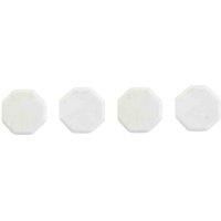 White Marble Coasters Set of 4 Octagonal Stone Tabletop Placemats Glass Mugs Mat