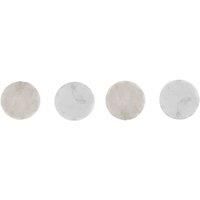 White Marble Coasters Set of 4 Round Edges Stone Tabletop Placemats Glass Mugs