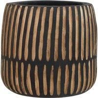 Interiors By Ph Arlo Large Engraved Natural And Black Planter