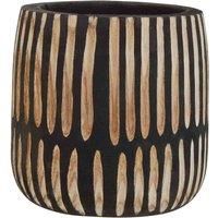Interiors By Ph Arlo Small Engraved Natural And Black Planter