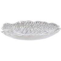 Interiors By Premier Salma Small Silver Finish Lotus Leaf Plate.