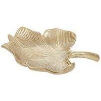 Interiors By Premier Prato Small Antique Gold Finish Ginkgo Dish