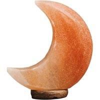 NEPAL CRESCENT MOON PINK NATURAL SALT LAMP WOOD BASE MESMERISING PINK ELEGANCE