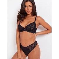 Pour Moi Manhattan High Leg Brief Knickers 27306 Sexy Semi Sheer Lingerie Black