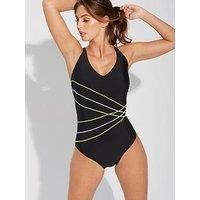 Pour Moi Energy Swimming Costume Swimsuit 1424 Recycled Material V Neck