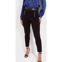 Pour Moi Amy Faux Leather Waistband Slim Ponte Trouser