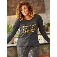Pour Moi Wake Me Up When I'M Famous Cotton Jersey Pyjama Set