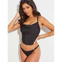 Pour Moi Mykonos Adjustable Side Brief - Black