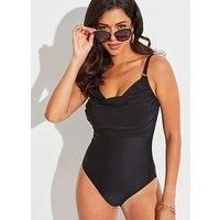 Pour Moi Mykonos Control Swimsuit Swimming Costume 28406 Swimwear Black