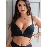 Pour Moi Definitions U Wire Plunge Low Back Push-Up Bra - Black