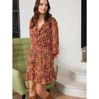 Pour Moi Nico Frill Detail Chiffon Dress