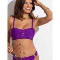 Pour Moi Samoa Strapless Bandeau Underwired Top - Purple