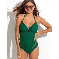 Pour Moi Castaway Swimsuit Underwired Halter Swimming Costume Swimwear 14207