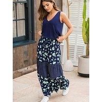 Pour Moi Tahlia Tiered Woven Maxi Skirt - Dark Floral
