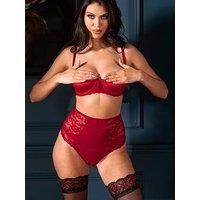 Pour Moi For Your Eyes Only Thong High Waisted Crotchless Womens Knickers 22805