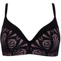 Pour Moi New Romance Wireless T-Shirt Bra	184011 Sexy Plunge Bras Black