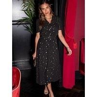 Pour Moi Florence Chiffon Angel Sleeve Tiered Midi Dress