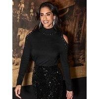 Pour Moi Scarlett Hot Fix Cut Out Fine Knit Jumper