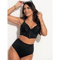 Pour Moi Sydney Double Strap Underwired Longline Top - Black