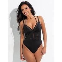 Pour Moi Sydney Double Strap Underwired Swimsuit - Black