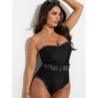 Pour Moi Rhodes Swimsuit Belted Strapless Tummy Control  Swimwear 31334